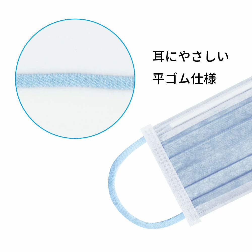 こども用日本製不織布マスク エスパック やさしいマスク 小学生サイズ みずいろ 個包装 30枚入り X4パック