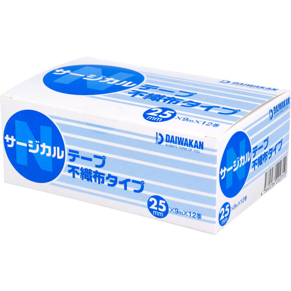 サージカルテープ ダイワカン 不織布タイプ 25mmX9m 12巻入り X3箱