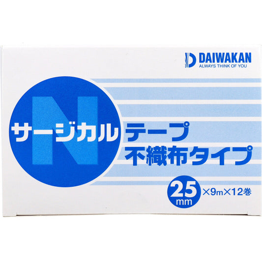 サージカルテープ ダイワカン 不織布タイプ 25mmX9m 12巻入り X3箱