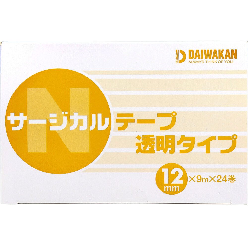 サージカルテープ ダイワカン 透明タイプ 12mmX9m 24巻入り X3箱