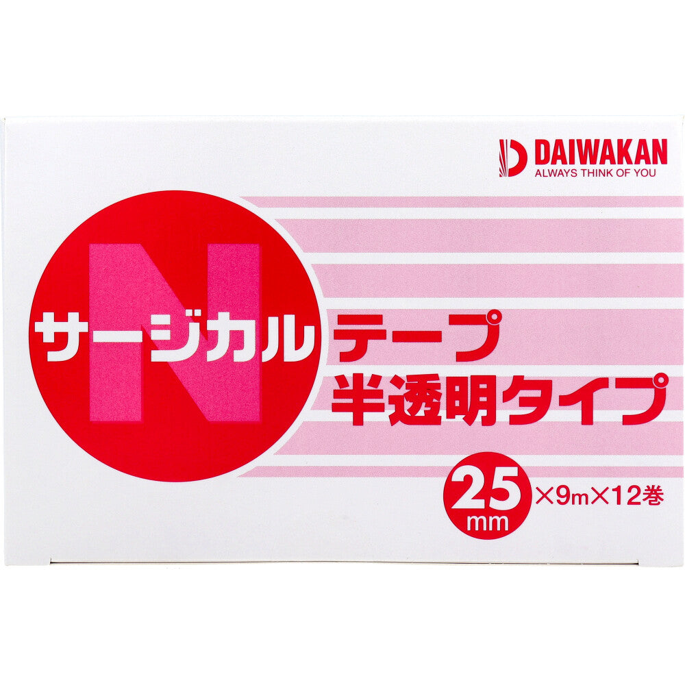 サージカルテープ ダイワカン 半透明タイプ 25mmX9m 12巻入り X3箱