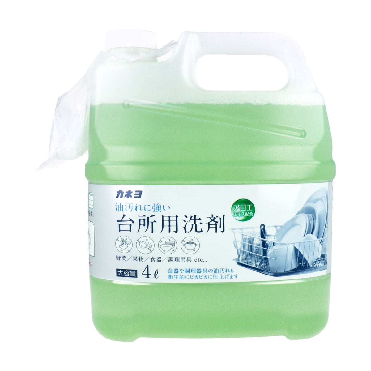 カネヨ石鹸 台所用合成洗剤 アロエエキス配合 中性 大容量 4L X3本