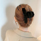 (イェロー)クリップ　もこもこ　　フェイクファー　ヘアピン　ヘア留め　冬　ヘアアクセサリー　ヘア爪　クランプ　かわいい　オシャレ　髪飾り　大人　かわいい　クリスマス　上品