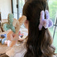 (イェロー)クリップ　もこもこ　　フェイクファー　ヘアピン　ヘア留め　冬　ヘアアクセサリー　ヘア爪　クランプ　かわいい　オシャレ　髪飾り　大人　かわいい　クリスマス　上品