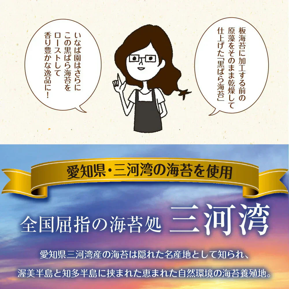 日本橋いなば園 三河湾産 焼きばら海苔 40g ネコポス メール便送料無料