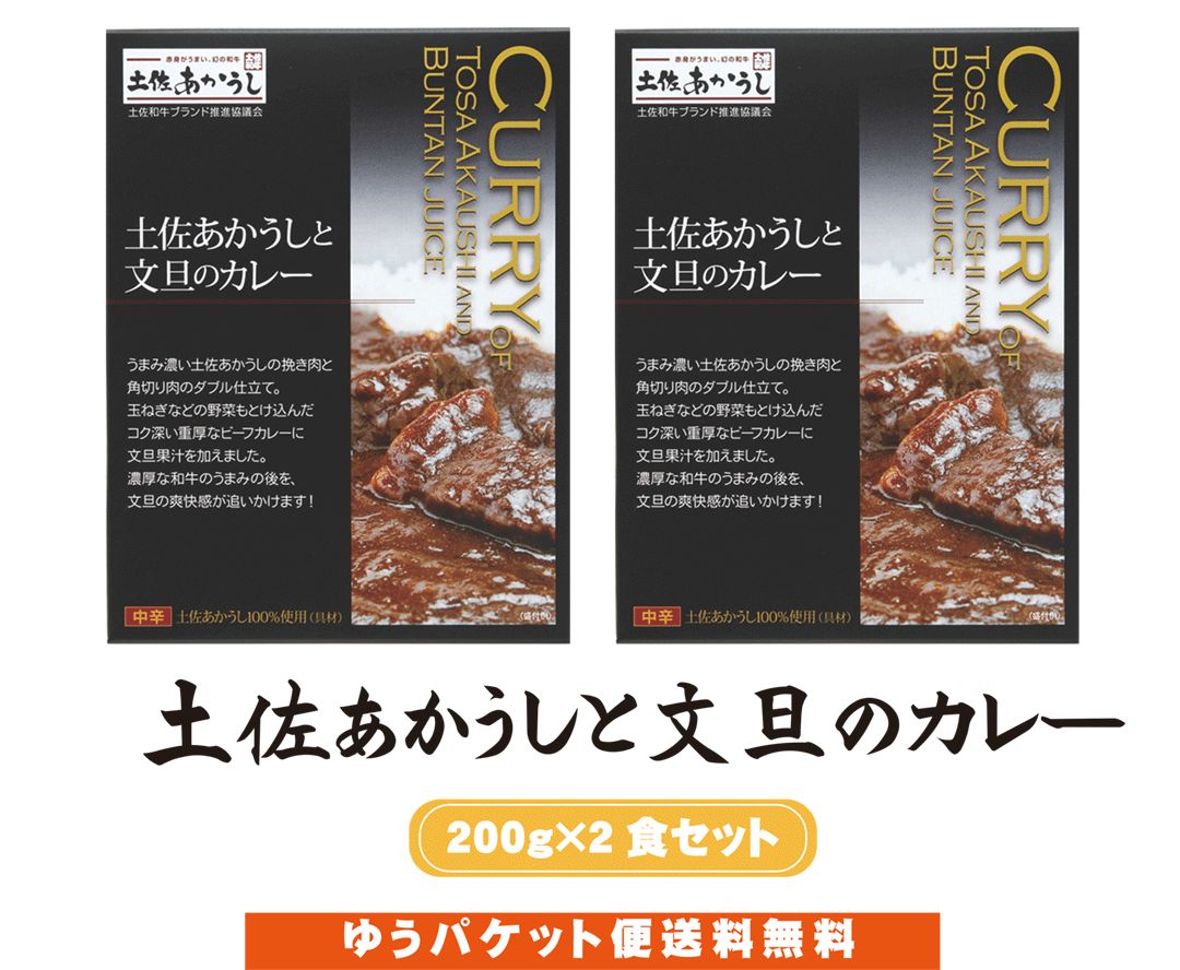 【送料無料】 土佐あかうしと文旦のカレー　200g×2袋セット 【代引不可】 ご当地カレー レトルト 特産