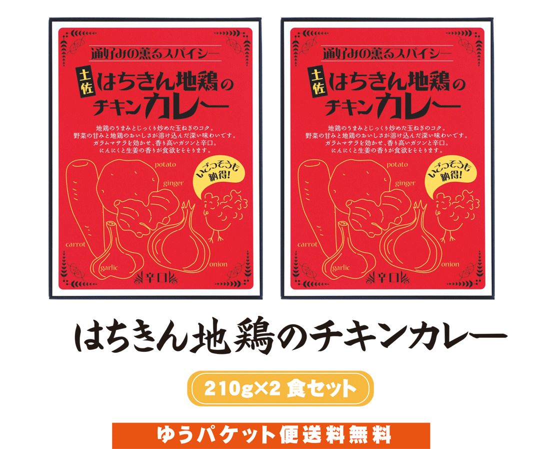【送料無料】 土佐はちきん地鶏のチキンカレー　210g×2袋セット 【代引不可】 ご当地カレー レトルト 特産