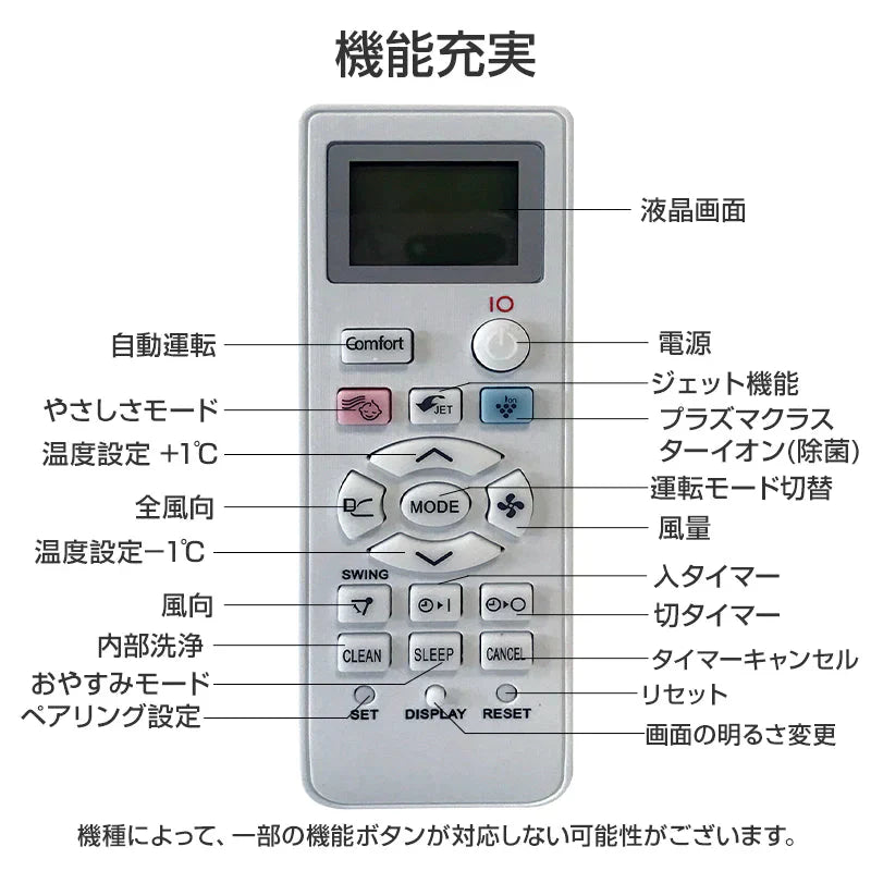 リモコンスタンド1個付属 SHARP エアコン用 リモコン 互換 汎用 設定不要 シャープ 全シリーズ 対応 Airest 除菌 プラズマクラスター 代用 予備 スペア