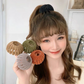 (ワインレッド)ヘアゴム ヘアクリップ ポニーリング 団子 シュシュ ヘアアクセサリー かわいい オシャレ 髪飾り