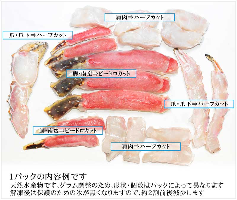 【3人シェア買いでお得】タラバガニ 1kg【無添加】お刺身OK！タラバ カニ 蟹 かに 生食OK ハーフポーションカット済 【特大！5L〜6L】たらば