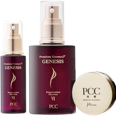 PCCプレミアム エッセンス FⅥ GENESIS 110mL + エッセンスFⅥ GENESIS 30mL + リッチ美容クリーム15g　国産 馬プラセンタ