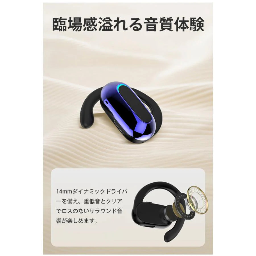 Bluetooth5.3 ワイヤレスイヤホン右耳 イヤホン 低遅延 長時間再生 長時間再生 耳が痛くならない 軽量設計 90°回転可能 5color  s090A(ホワイト)