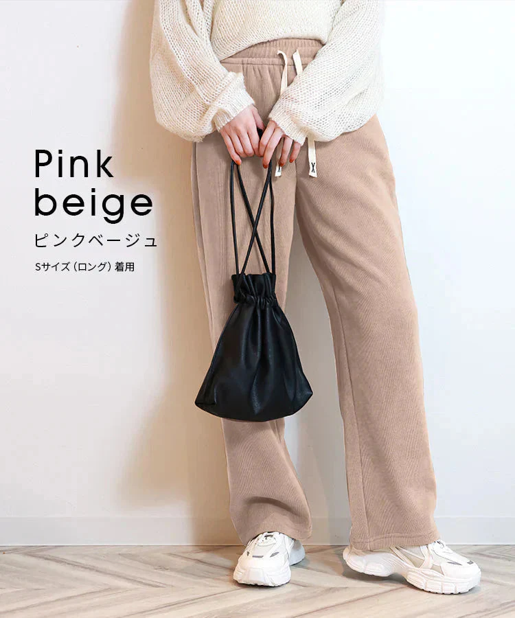 【Lサイズ/レギュラー】【グレージュ】 2024AW 裏起毛 パンツ レディース 秋 冬 ワイドパンツ ロング丈 あったか 暖かい 裏起毛パンツ シンプル カジュアル 可愛い 無地 楽ちん 体型カバー ズボン ゆったり リブ ワイド パンツ ルームウェア ウエストゴム M L LL