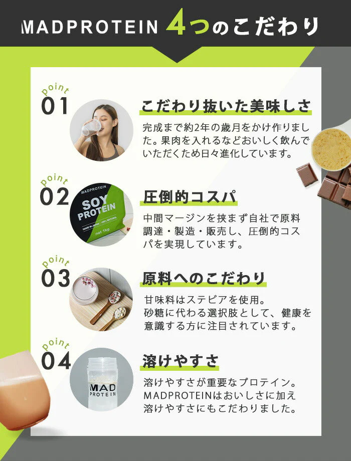 ソイプロテイン 3kg ミルクティー フレーバー 国内製造 (MADPROTEIN) マッドプロテイン