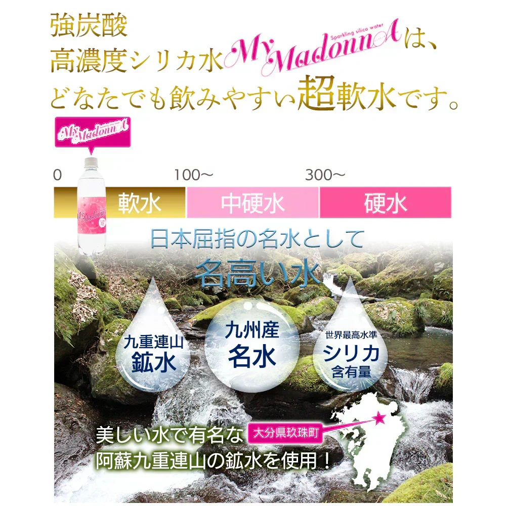 シリカ水 シリカ炭酸水 強炭酸水 500ml 40本 シリカ 炭酸水 高濃度シリカ ケイ素水 天然シリカ シリカウォーター 水 軟水 マイマドンナ 国産 大分県産