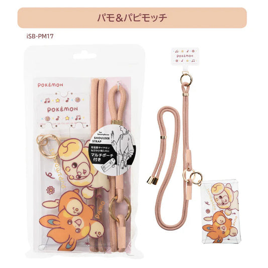 サンクレスト【ポケモン：（クリアマルチポーチ付き）スマホショルダー ストラップ（パモ&パピモッチ）】【iSB-PM】