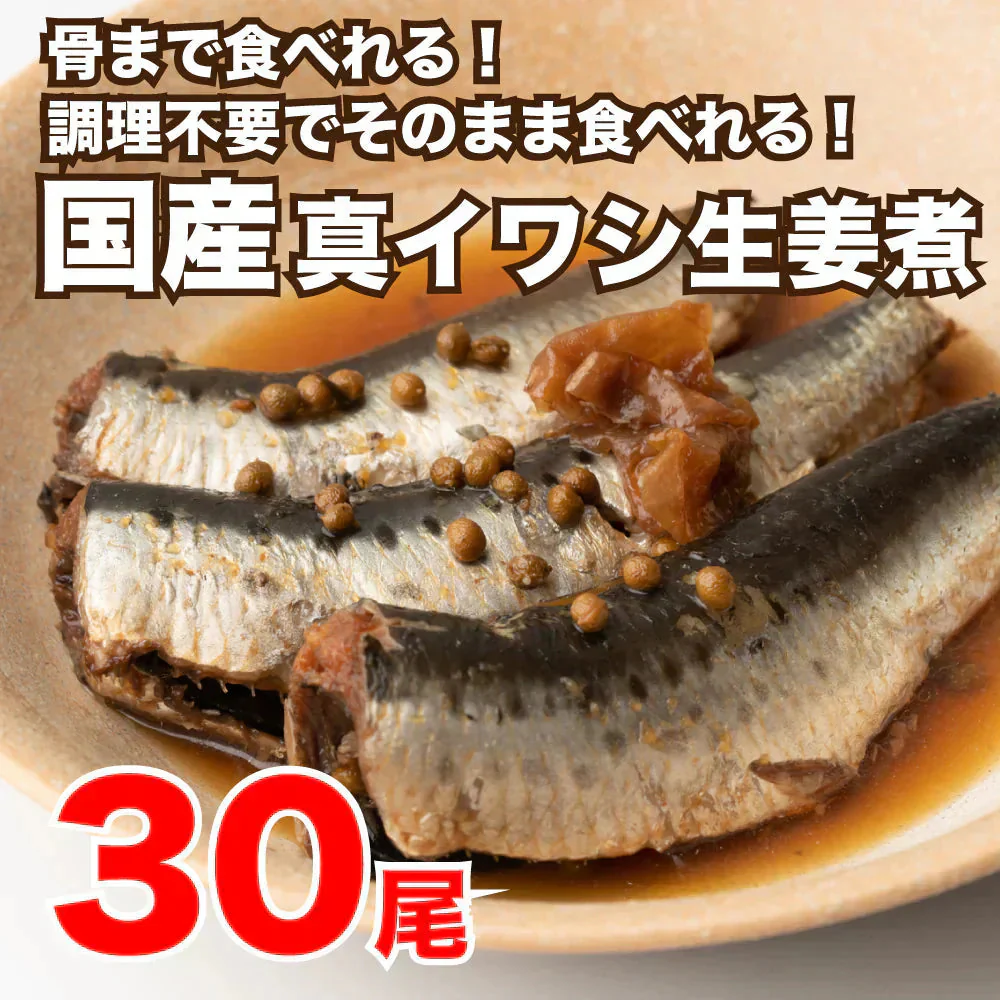 【30尾（10尾×3P）】国産 いわしの生姜煮 30g×10本×3P ＜在庫限りで販売終了＞