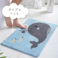 【くじら】バスマット 38×58cm 足ふきマット トイレ お風呂 マット 玄関マット 速乾 抗菌 防臭 かわいい 可愛い ギフト 送料無料