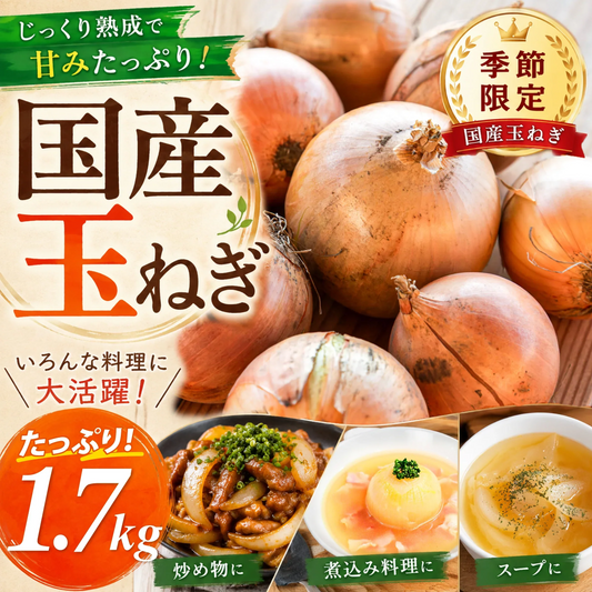 【規格外品】　国産たまねぎ約1.7kg（最低保証約1530g）サイズランダム　玉葱 玉ねぎ タマネギ サラダ カレー 和食 野菜 惣菜 送料無料【カウシェファーム収穫対象商品】