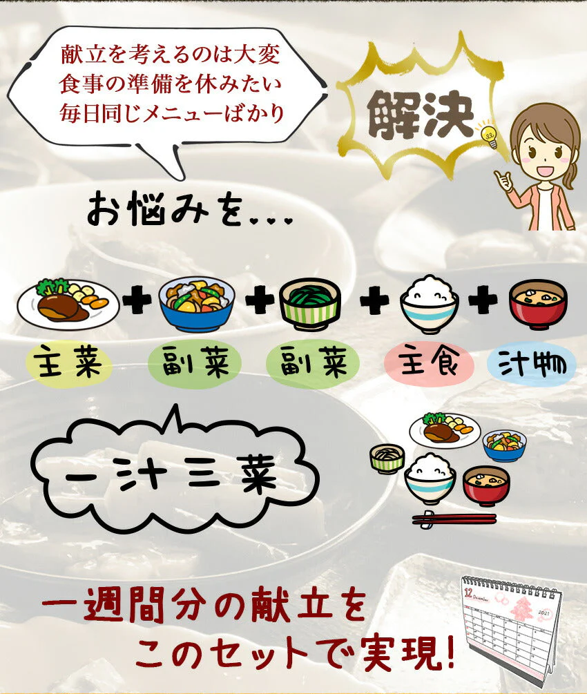 21種21食日替わり一週間献立セット