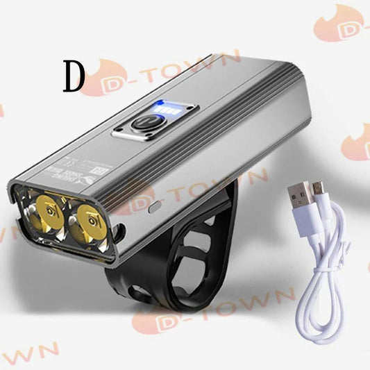 当日発送 自転車 ライト 大容量 USB充電式 小型 超軽量 LED 800ルーメン 明るい IPX6 防水 ヘッドライト テールライト 工具不要 簡単着脱 w382D(タイプD)