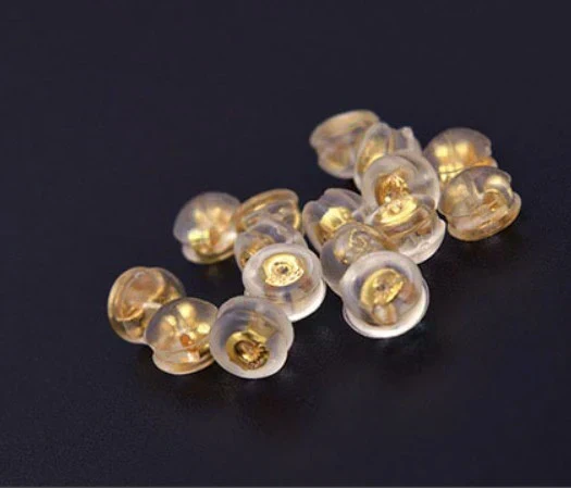 ピアスキャッチ 8個セット 留め具  金メッキ ゴールド シリコン加工 ピアスロック 落ちない ピアス キャッチャー