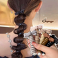 (ブラック)プリングヘアゴム くるくる ヘアアクセサリー ハート オシャレ 髪飾り ヘアゴム コイルポニー ワイヤーポニー まとめ髪