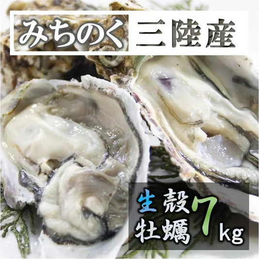 生食 OK カキみちのく 三陸産 殻付き 生牡蠣 7kg（35～70個） 今季初出し 希少 数量限定 送料無料 亜鉛の摂取源No.1 新鮮 石巻 宮城 産地直送 ミネラル アミノ酸 タウリン たっぷり 様々なお料理にも 贈り物