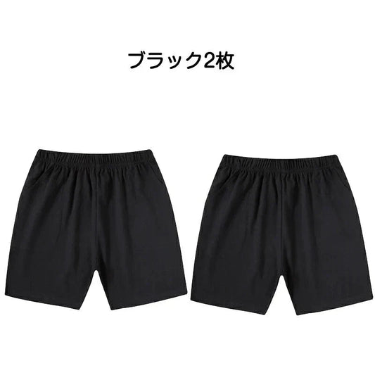 ハーフパンツ 2枚セット 110cm（黒2枚）子供 キッズ 大人 100 110 120 130 140 150 160 170 体操服 学生 運動会 男子 女子 幼稚園 グレー 黒 半ズボン 短パン 無地 綿 速乾