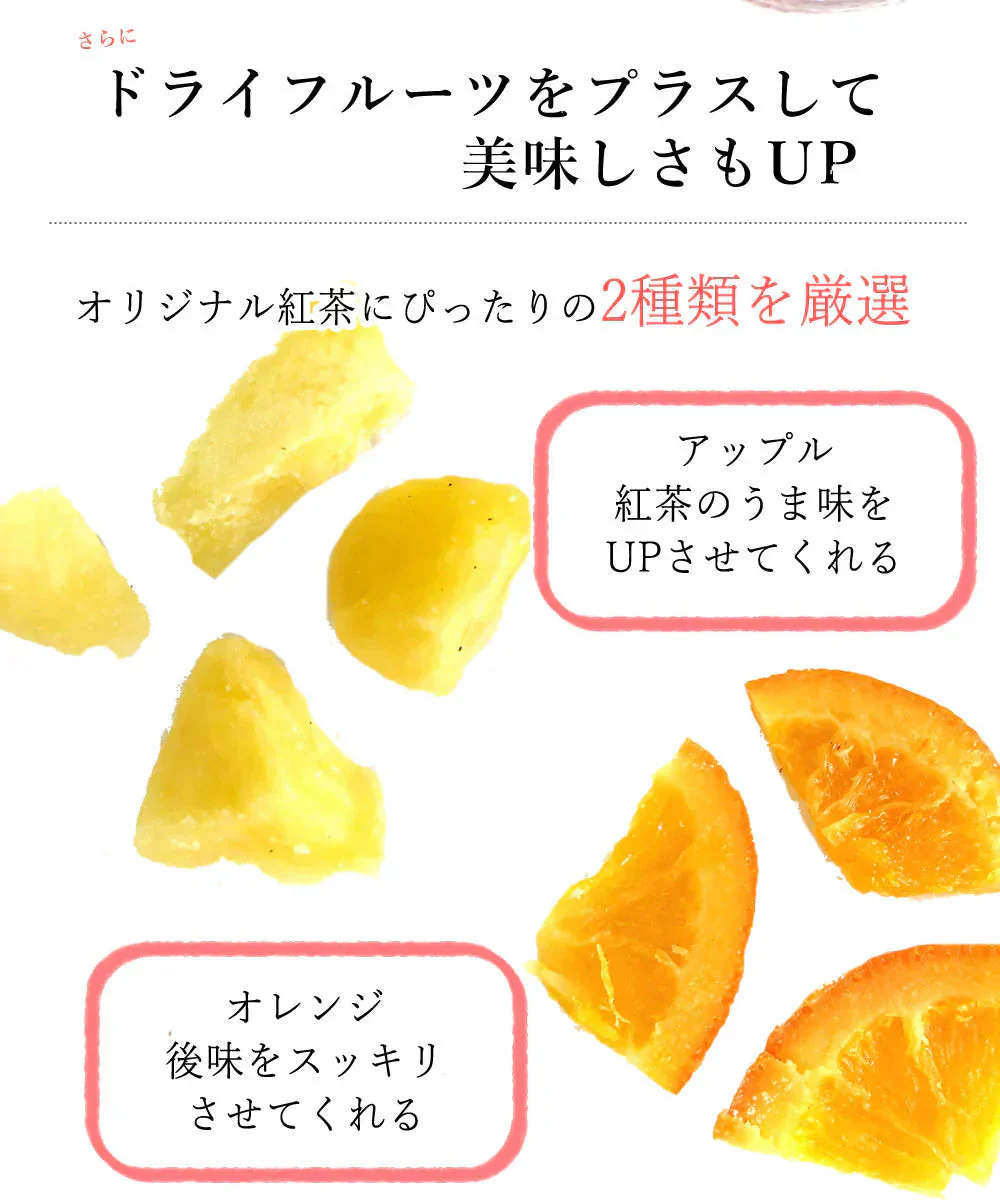 【12個入り】 ドライフルーツ&ルイボスティー 2種類のドライフルーツを楽しめるフルーツティー 大容量 業務用 おすすめ 紅茶 シナモンティー オレンジ ドライ 果物 野菜チップス 食べれる
