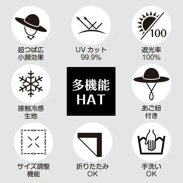 帽子 「ノーマルタイプ・ライトグレー」 レディース 大きいサイズ 遮光100％ 接触冷感 UVカット つば広 折りたたみ 飛ばない 日よけ 春夏 あご紐 小顔効果 大きめ おしゃれ 可愛い 母の日 お花見