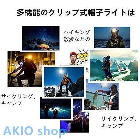 LEDヘッドライト 帽子ライト キャップライト クリップ式 200ルーメン USB充電 角度調整 センサー機能 釣り/ウォーキング キャンプ 防水仕様 s037A(レッド)