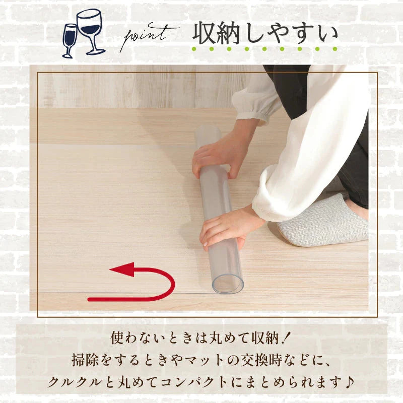 【クリア　 60×240cm 】  キッチンマット クリアマット キッチン 透明 拭ける 撥水 透明キッチンマット 長い 防水 透明マット キズ 凹み防止 床暖房対応 カーペット シンプル 45*90 45*120 45*150 45*180 45*240 60*180 60*240 60*270