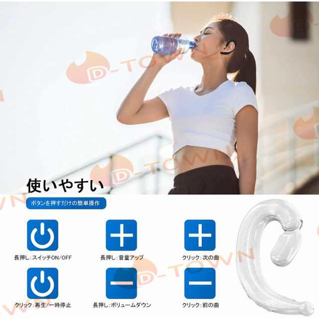 bluetooth 5.2耳掛け式イヤホン Bluetooth イヤホン 両耳 スポーツ bluetooth 5.2 ノイズキャンセリング ブルートゥース イヤホン Bluetooth w295C(ホワイト)