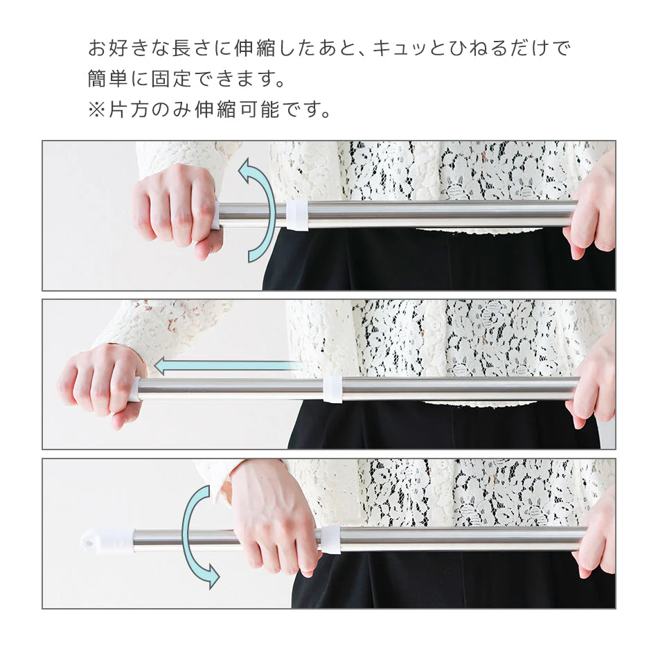 【予約商品：7月上旬（～10日までに発送）】物干し竿 ハンガー掛け付き 伸縮物干し竿 2.2m～3m ステンレス 伸縮 物干し 竿 物干し台用 ベランダ用 屋外用 室内 洗濯物干し 洗濯干し 布団干し 洗濯用品 一人暮らし 新生活 送料無料
