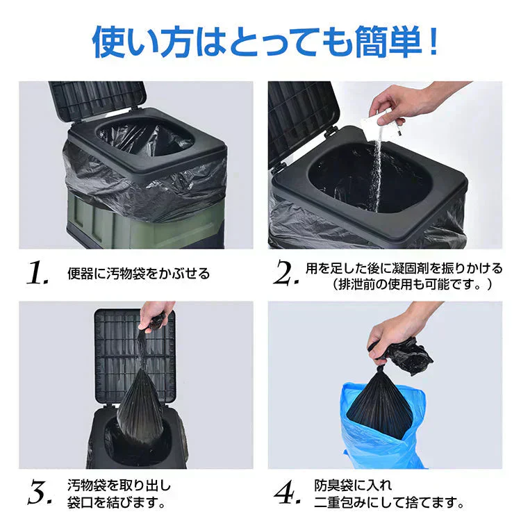 非常用簡易トイレセット60回分 防災トイレ凝固剤 汚物袋 抗菌 消臭 防災グッズ 災害用 携帯トイレ 断水 渋滞 介護 長期保存 防災士監修