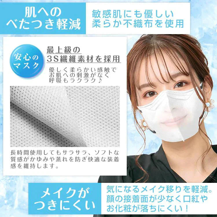 【送料無料】 接触冷感マスク 「ホワイト20枚」 涼しい 個包装 20枚 冷感マスク 3D立体冷感 タイプ ひんやり クールマスク 小顔 効果 血色マスク 99%カット 涼感 屋外 ny417-30-wh