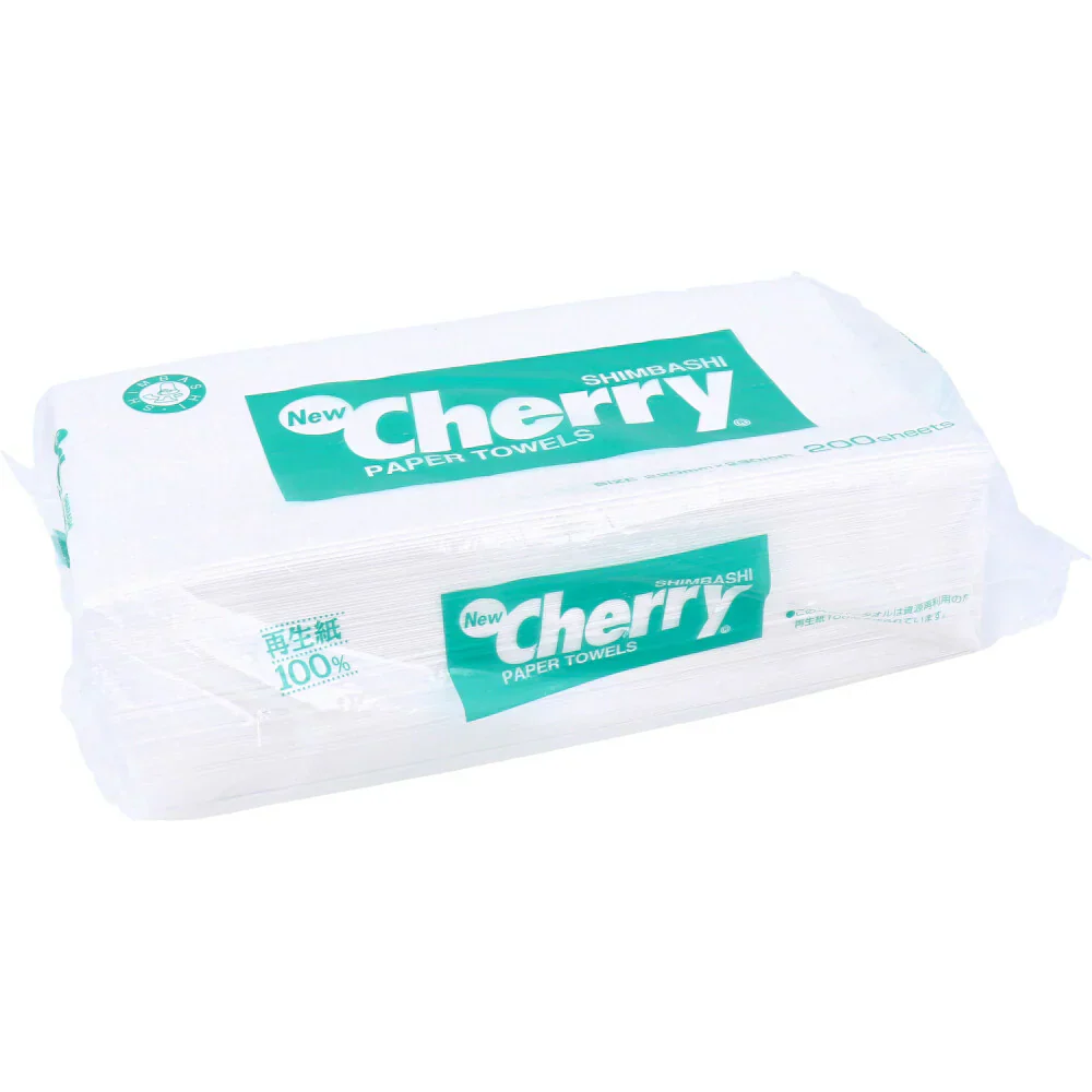 ペーパータオル 新橋製紙 Newcherry ニューチェリー 再生紙100％ 200枚入り X20パック