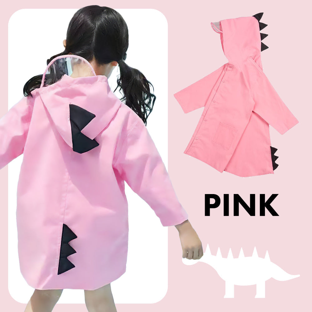 【ピンク 120サイズ 2XLサイズ】レインコート 恐竜 キッズ 子供用 怪獣かわいい カッパ 雨がっぱ カラフル レインウェア レインポンチョ キッズレインコート 雨具 携帯 旅行 防水 撥水 保育所 保育園 幼稚園 小学生 小学校 低学年 男の子 女の子