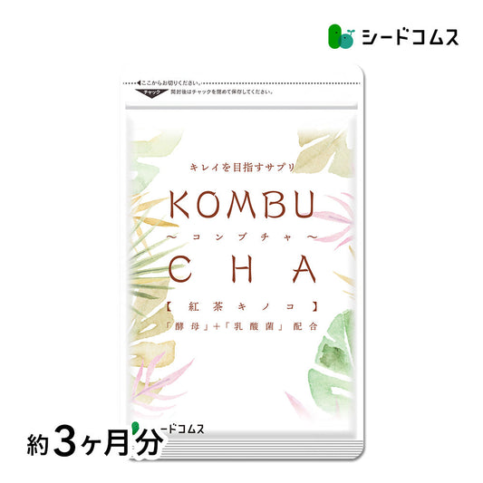 コンブチャ《約3ヶ月分》ダイエット サプリ サプリメント 美容 健康 酵素 乳酸菌  紅茶キノコ 酵母 ビタミンD 葉酸 ビタミンC ビタミンB 大豆ペプチド コンブ【大容量】