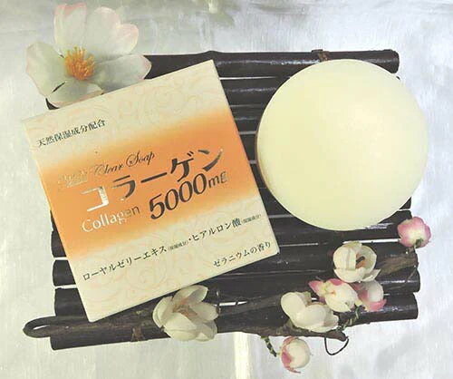 マイルドクリアソープ(ＭＡ)コラーゲン石鹸 [ スキンケア 洗顔 石鹸 せっけん 固形 ヒアルロン酸 ハチミツ ローヤルゼリー 肌に優しい 保湿 コラーゲン シミ しわ たるみ 日本製 国内産 国産 ]