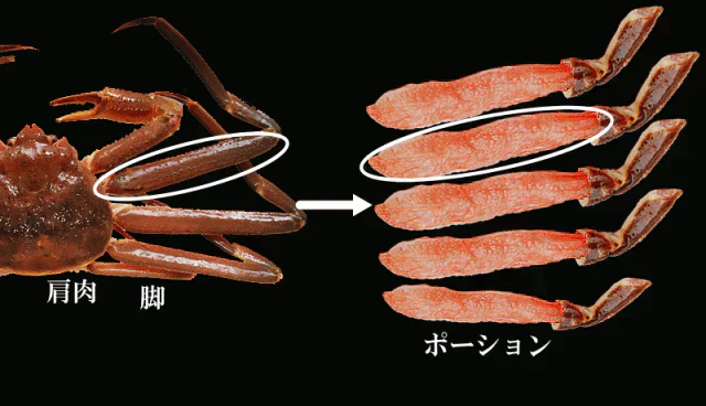 カニ ポーション 刺身用 カニ かに 蟹 ポーション【送料無料】生ズワイガニ(冷凍)《約1kg(正味800g)》(約20本～24本)前後入り カニ足(ロシア産又は、カナダ産原料)