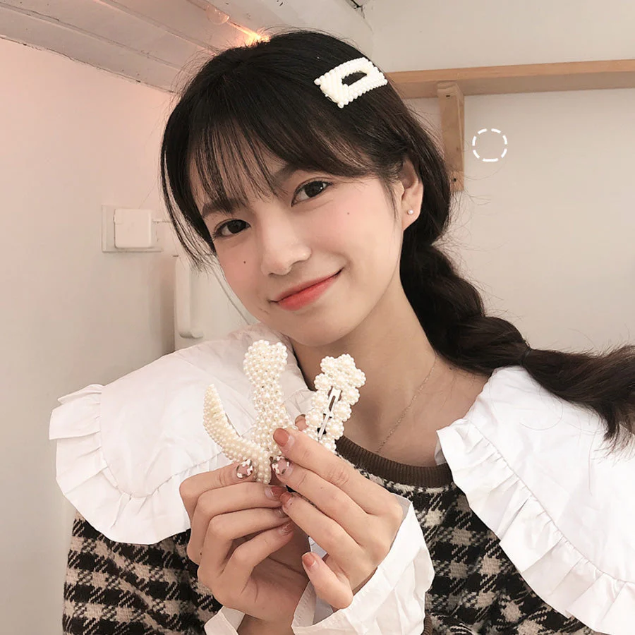 (セット)ヘアピン5点セット ランダム パール ヘアクリップ スリーピン パールヘアピン ヘアアクセサリー