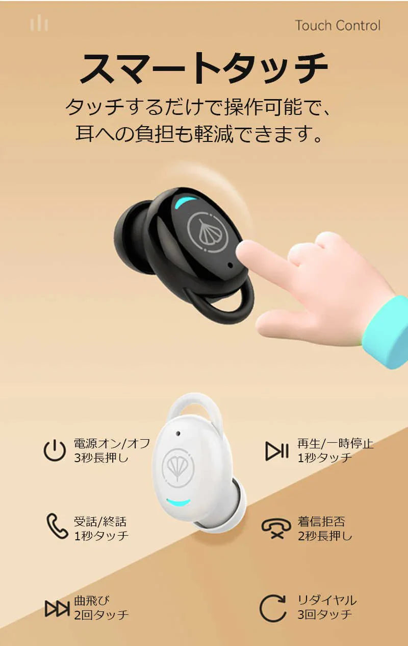ワイヤレスイヤホン 超小型 超?量 Bluetooth 5.3 快適装着 人間工学 長時間無痛装着 4color ハンズフリー通話 マイク内蔵 音量調整 ワンボタン簡単操作 誕生日のプレゼント s108A(ブラック)
