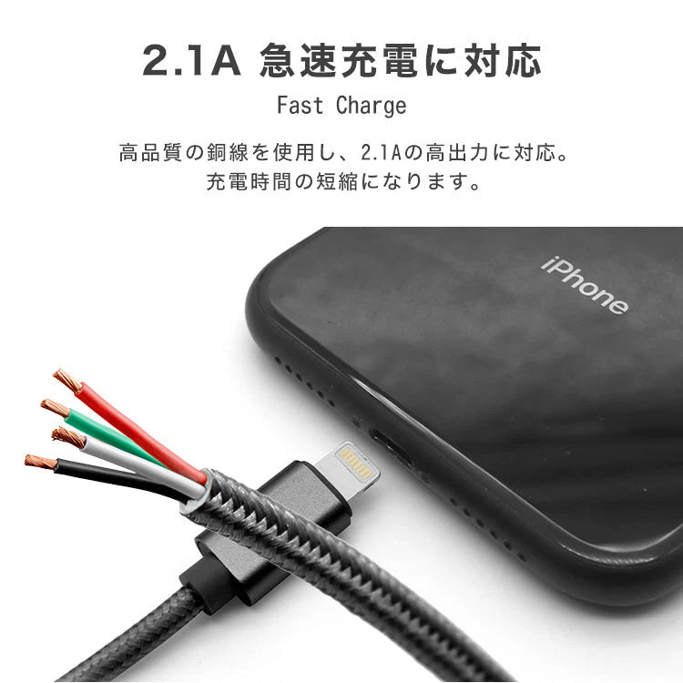 【2.0ｍ】【ブラック】iPhone 充電ケーブル Lightning ライトニングケーブル 超高速 27W Type-C PD USBケーブル 急速充電 iphoneケーブル 充電ケーブル 1m 2m 3m 50cm 25cm 高速 データ転送 iPhone14 Pro Max PLus SE3 13 12 Mini SE 11 Pro Max XS Max XR 送料無料