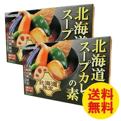 北海道スープカレーの素 4皿分入り×2箱 北海道限定　中辛～辛口　チキン　送料無料