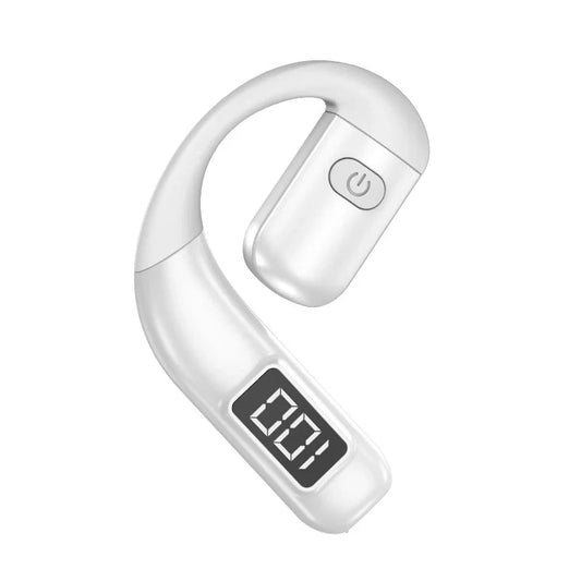 【携帯2台同時接続】ワイヤレスイヤホン 片耳 bluetooth5.5 左右耳兼用 180度回転 耳掛け式 ブルートゥースイヤホン 耳を塞がない オープン式 快適 iPhone/Android適用 ハンズフリー s134D(ホワイト)