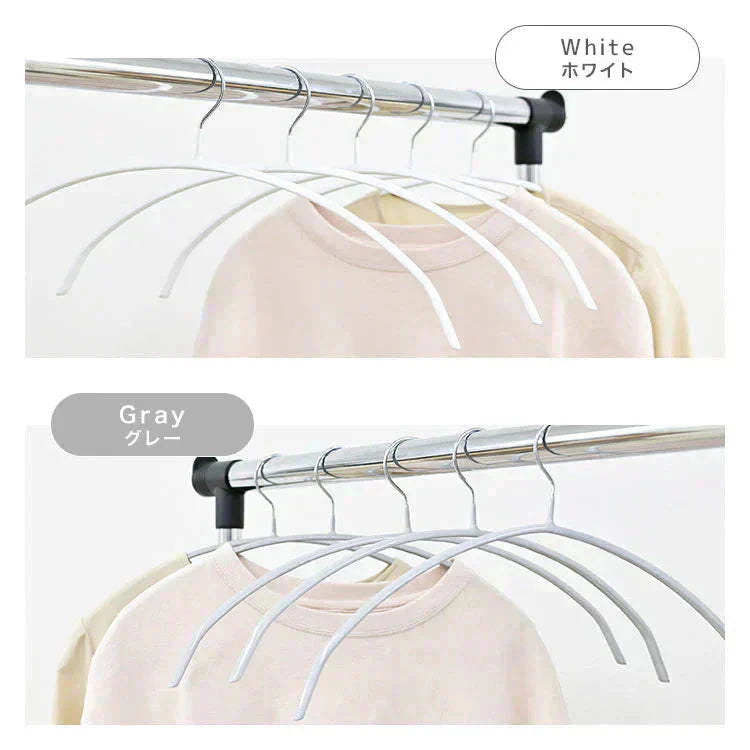 【予約商品：11月下旬（～30日までに発送）】【ホワイト】【20本セット】すべらないハンガー 落ちない 滑り止め PVCコーティング 防水 型崩れ防止 肩 跡がつかない アーチ型 ニット カーディガン スリムハンガー 三日月 乾湿両用