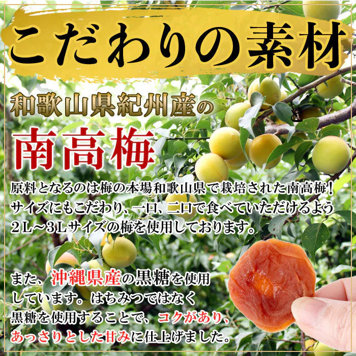 【黒糖入り】種抜き 干し梅 80g 紀州和歌山県産 南高梅 使用 メール便