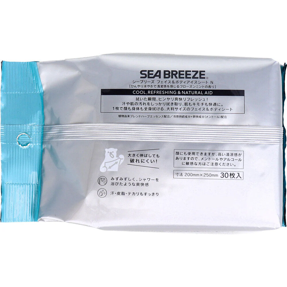 SEABREEZE シーブリーズ フェイス&ボディアイスシート Ｎ 大判サイズ フローズンミント 30枚入り X6パック